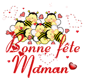 GIF animé bonne fête maman abeille